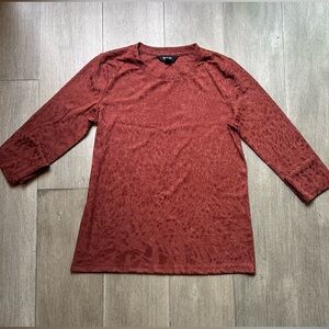 Simply Vera Vera Wang Rust Long Sleeve Top